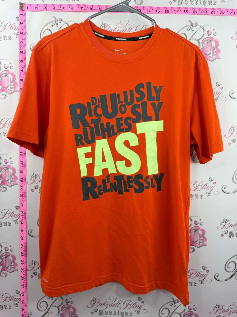 Nike running T-shirt ruthless Men’s Orange FAST Graphic Athletic T-Shirt